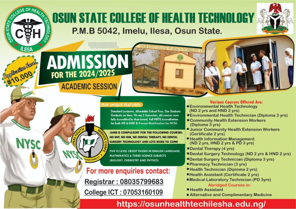 Conquer Your Entrance Exam to Osun State College of Health Technology